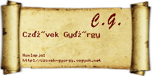 Czövek György névjegykártya