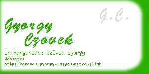 gyorgy czovek business card