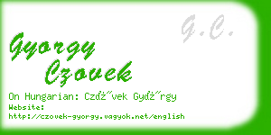 gyorgy czovek business card